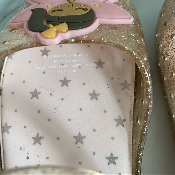 Cat & Jack Fairy Princess Ballerina Pink Glitter Jellies Shoes Mary Janes - Picture 8 of 8